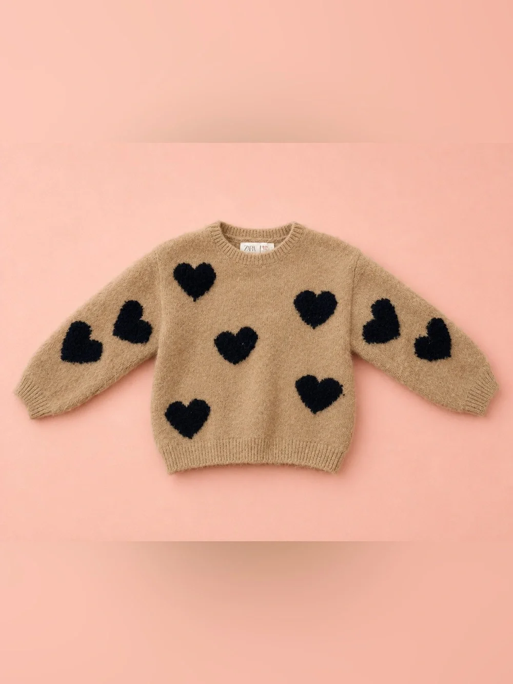 ZARA Cream/Tan Knit Sweater - Soft Fuzzy Texture